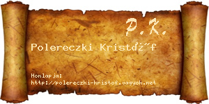 Polereczki Kristóf névjegykártya