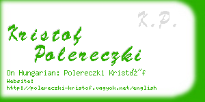 kristof polereczki business card